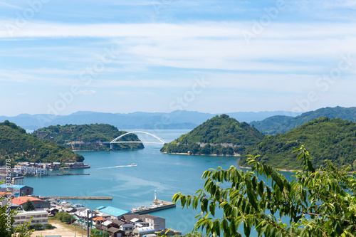 Akinada Tobishima Kaido( islands in Inland Sea of Seto are connected at a bridge.) © blackrabbit3