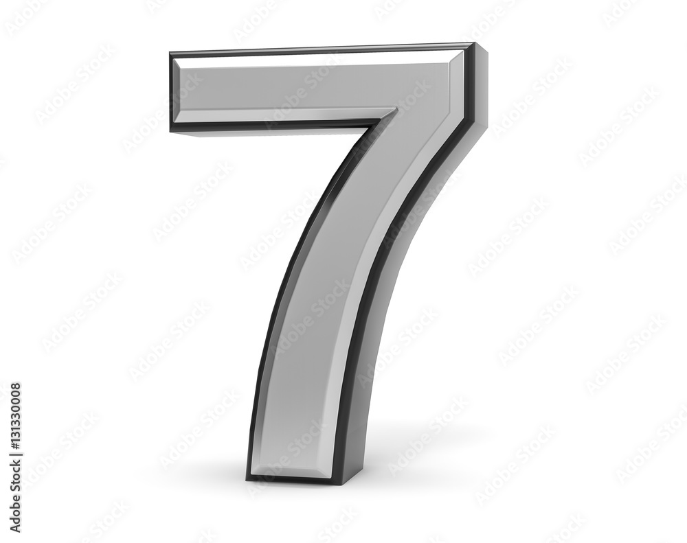 3D Isolated Metal Metallic 7 Seven Number Illustration. 3D Isolated Metal Metallic 7 Seven Number Illustration.