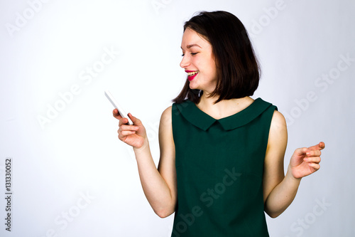 Girl with a mobile cell phone