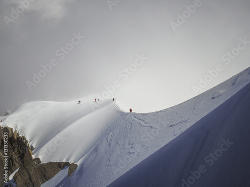 Mountaineers on Mont Blanc mountain