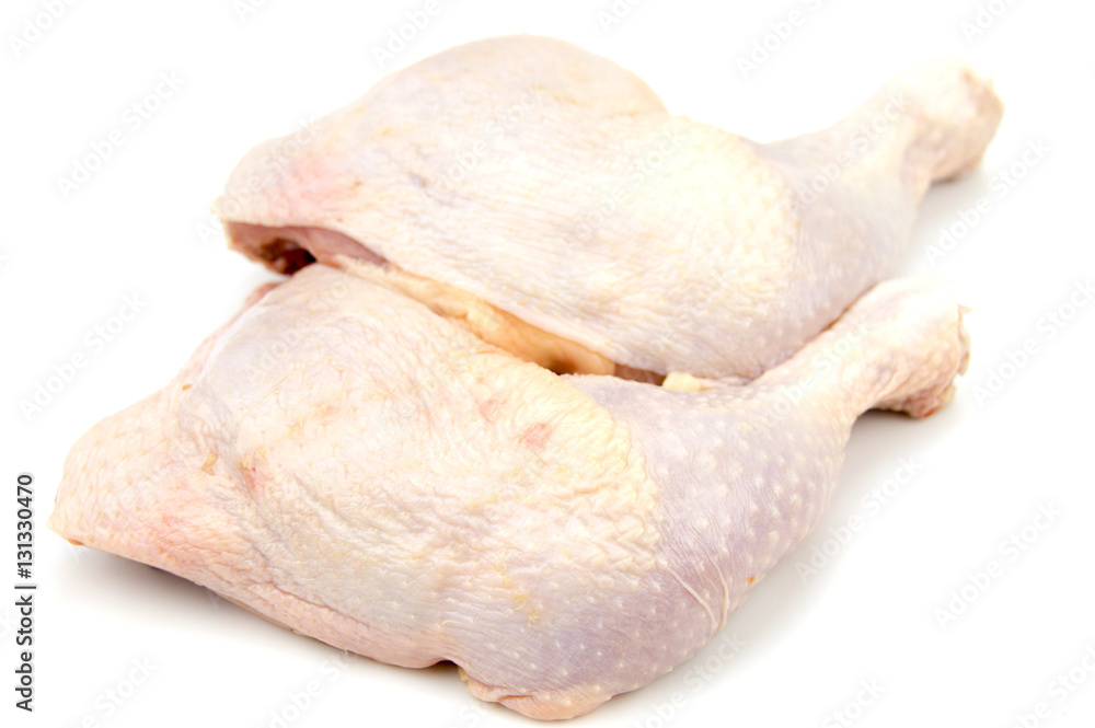 Raw chicken drumsticks isolated on white. Raw chicken drumsticks isolated on white.