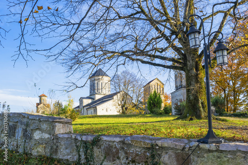 Incridible Martvili monastery in autumn photo