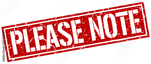 please note square grunge stamp