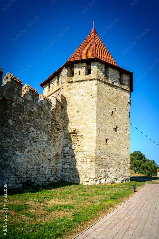 Old fortress on the river Dniester in town Bender, Transnistria. City within the borders of Moldova under of the control unrecognized Transnistria Republic.