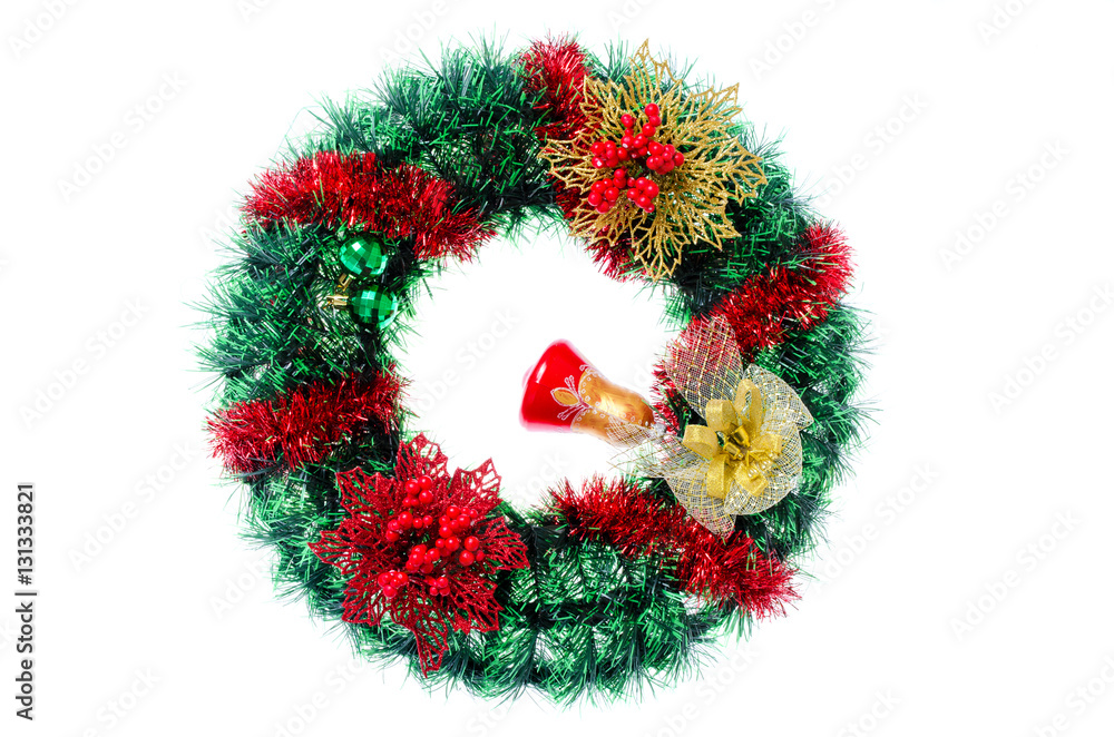 decoration round Christmas wreath on isolated background decoration round Christmas wreath on isolated background