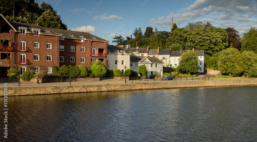 houses on Exeter Quay. Exe river. Devon. UK