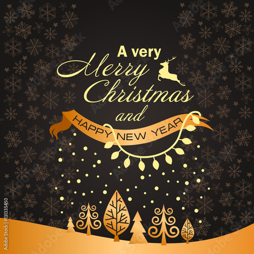 beautiful black and gold Christmas banner