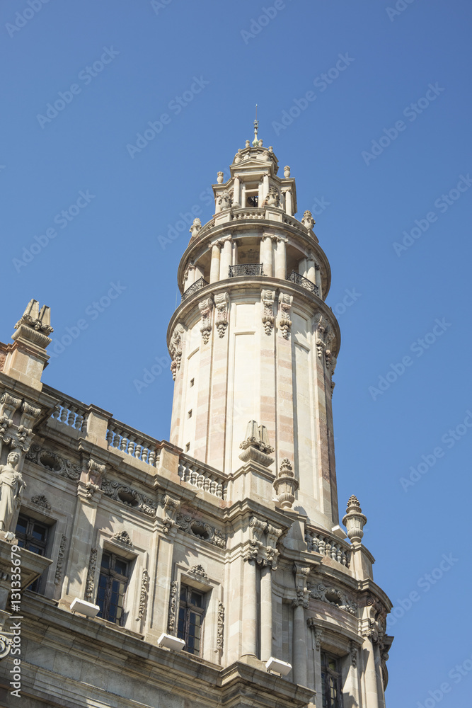 Detail of Post and Telegraph building in Barcelona, Catalonia, Spain