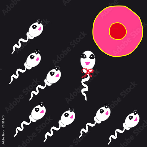 Sperm on black background