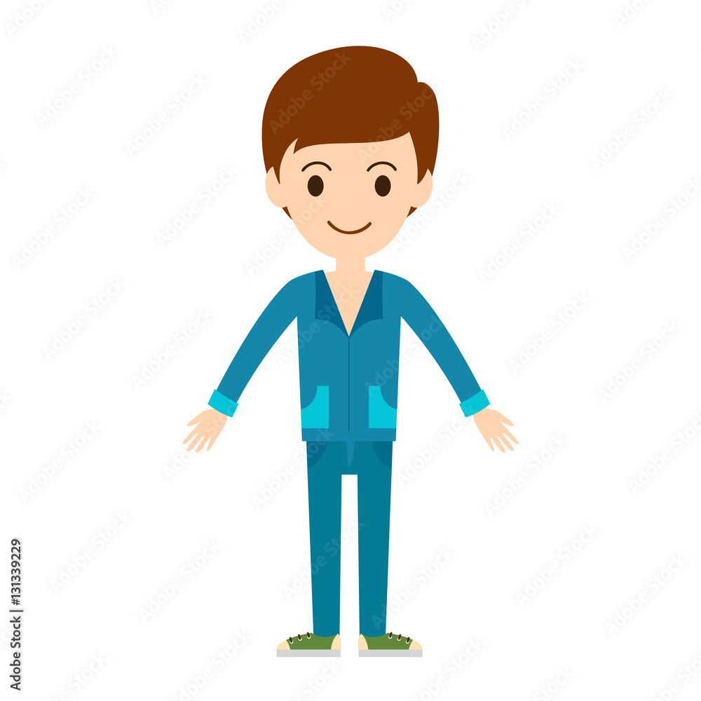 Beautiful vector cartoon fashion boy.