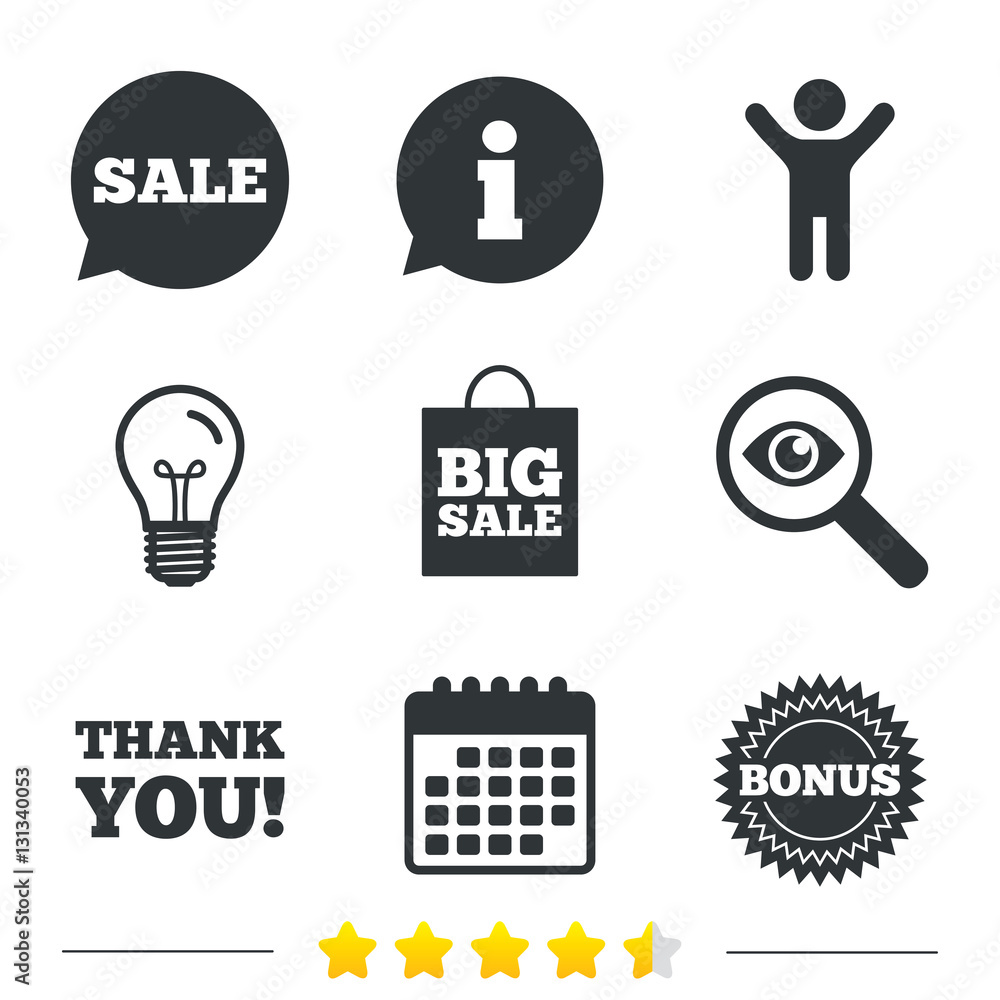 Fototapeta premium Sale speech bubble icon. Thank you symbol.