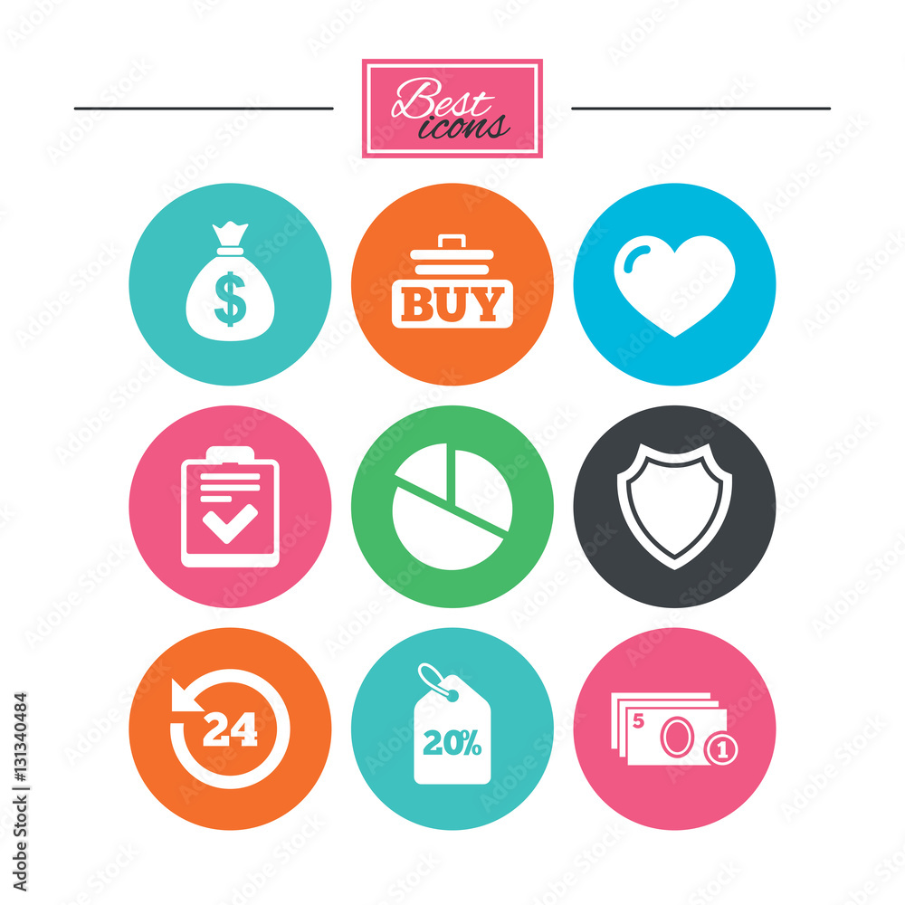 Fototapeta premium Online shopping, e-commerce and business icons.