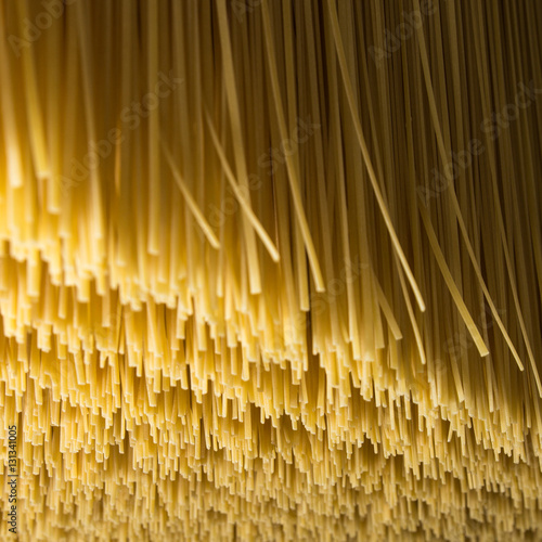 Lavorazione di spaghetti in fabbrica artigianale photo