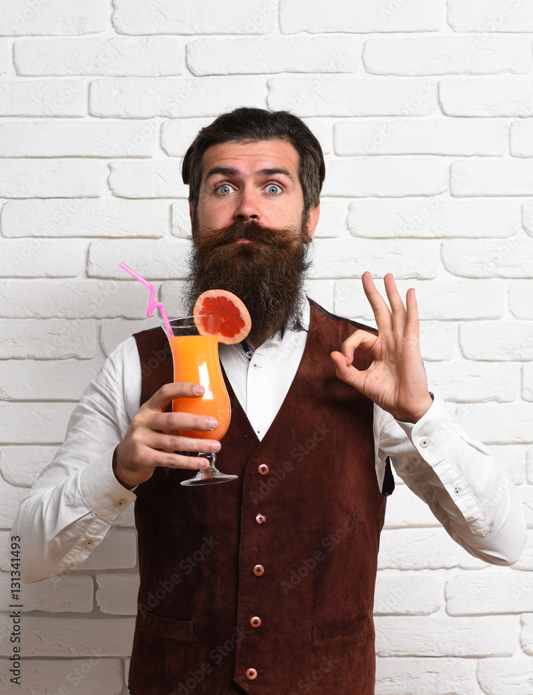 Fototapeta premium surprised handsome bearded man
