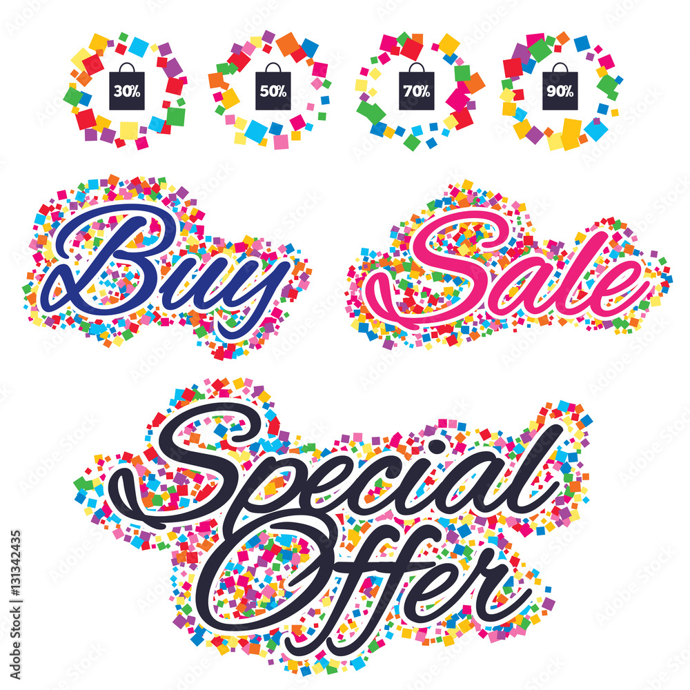 Obraz premium Sale bag tag icons. Discount symbols.