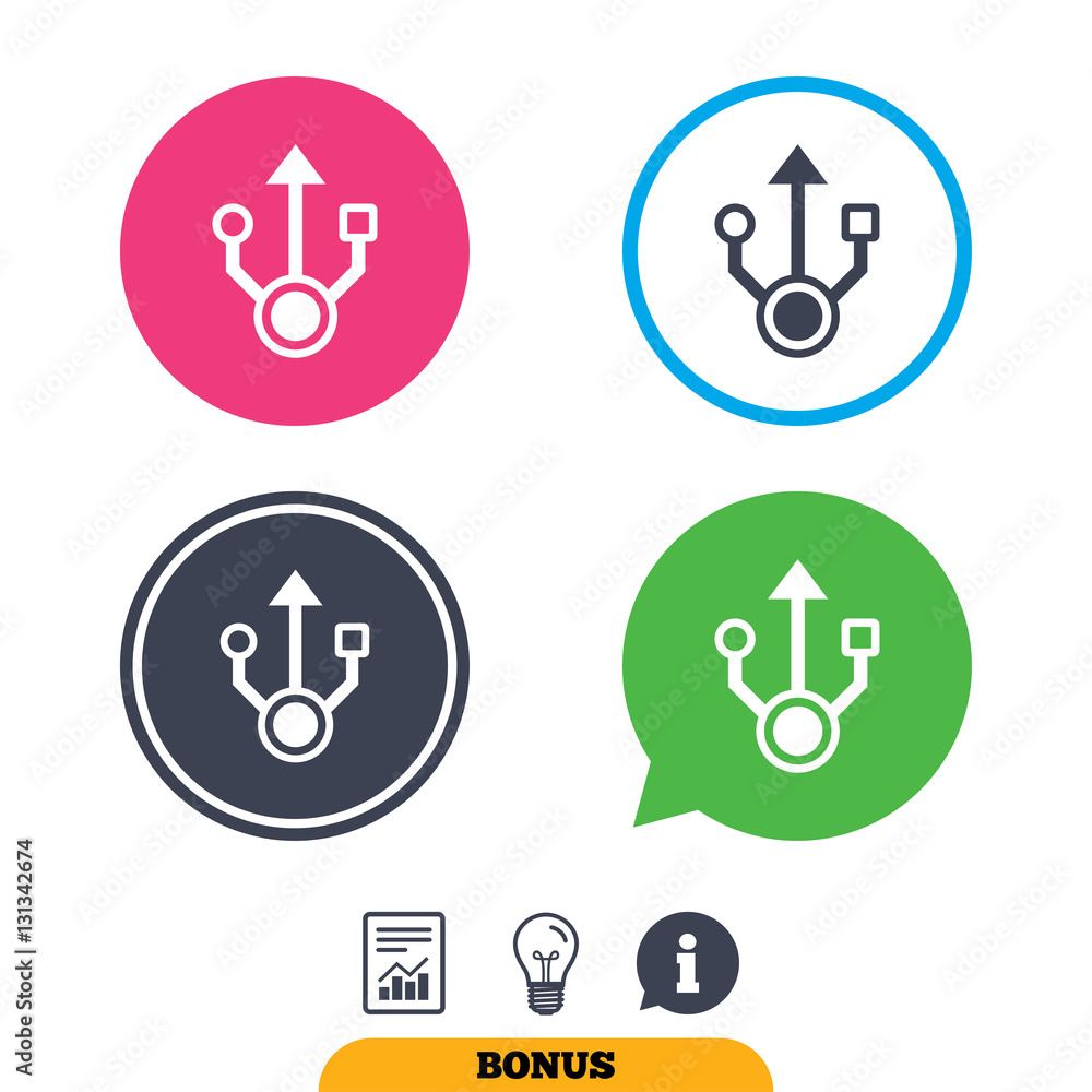 Usb sign icon. Usb flash drive symbol. Usb sign icon. Usb flash drive symbol.