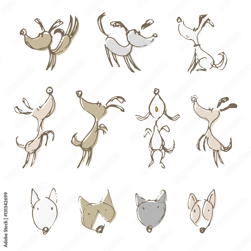 犬のいろんなポーズと顔の手書きラフスケッチ Stock Vector Adobe Stock 犬のいろんなポーズと顔の手書きラフスケッチ Stock Vector Adobe Stock