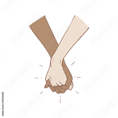 People holding hands concept, vector illustration