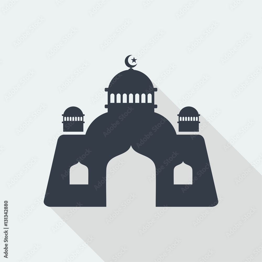 mosque islamic muslim falt design icon