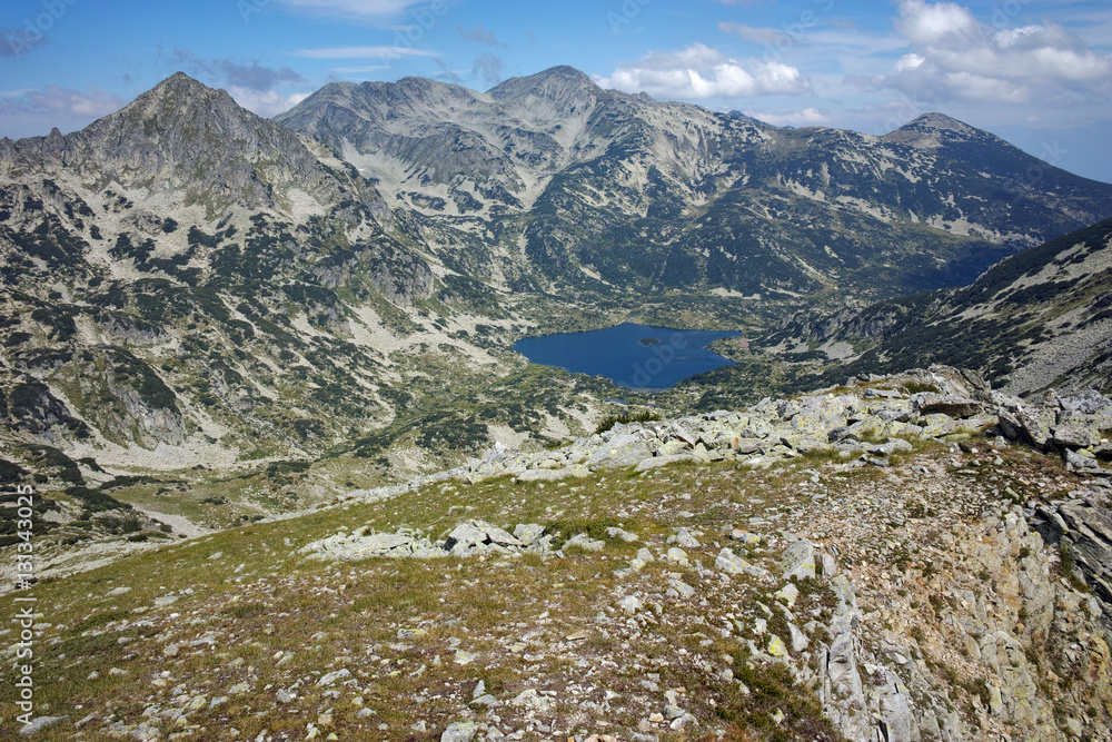 Amazing landscape of Popovo lake from Dzhano peak, Pirin Mountain, Bulgaria