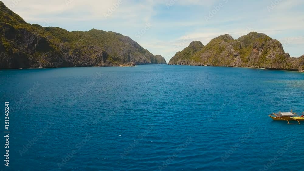 Tropical islands, aerial view. Aerial view: sea and the tropical islands. Tropical bay in El Nido. Archipelago El Nido.Philippines National Marine Park. Aerial video. Seascape:sky and mountains rocks Tropical islands, aerial view. Aerial view: sea and the tropical islands. Tropical bay in El Nido. Archipelago El Nido.Philippines National Marine Park. Aerial video. Seascape:sky and mountains rocks