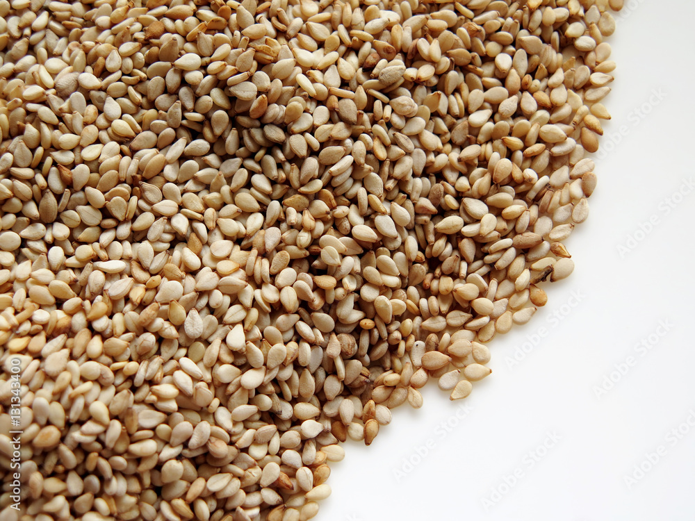 Fototapeta premium Sesame Seeds on a white background