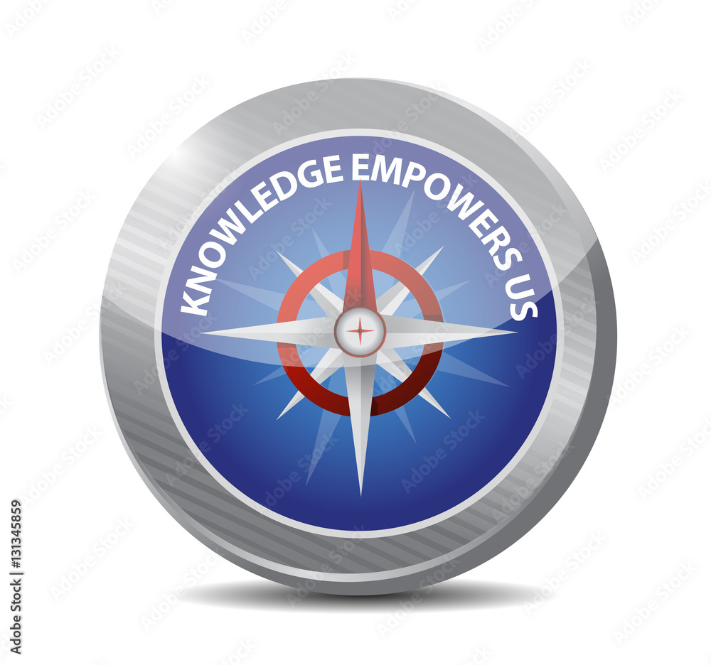 knowledge empowers us compass sign concept knowledge empowers us compass sign concept