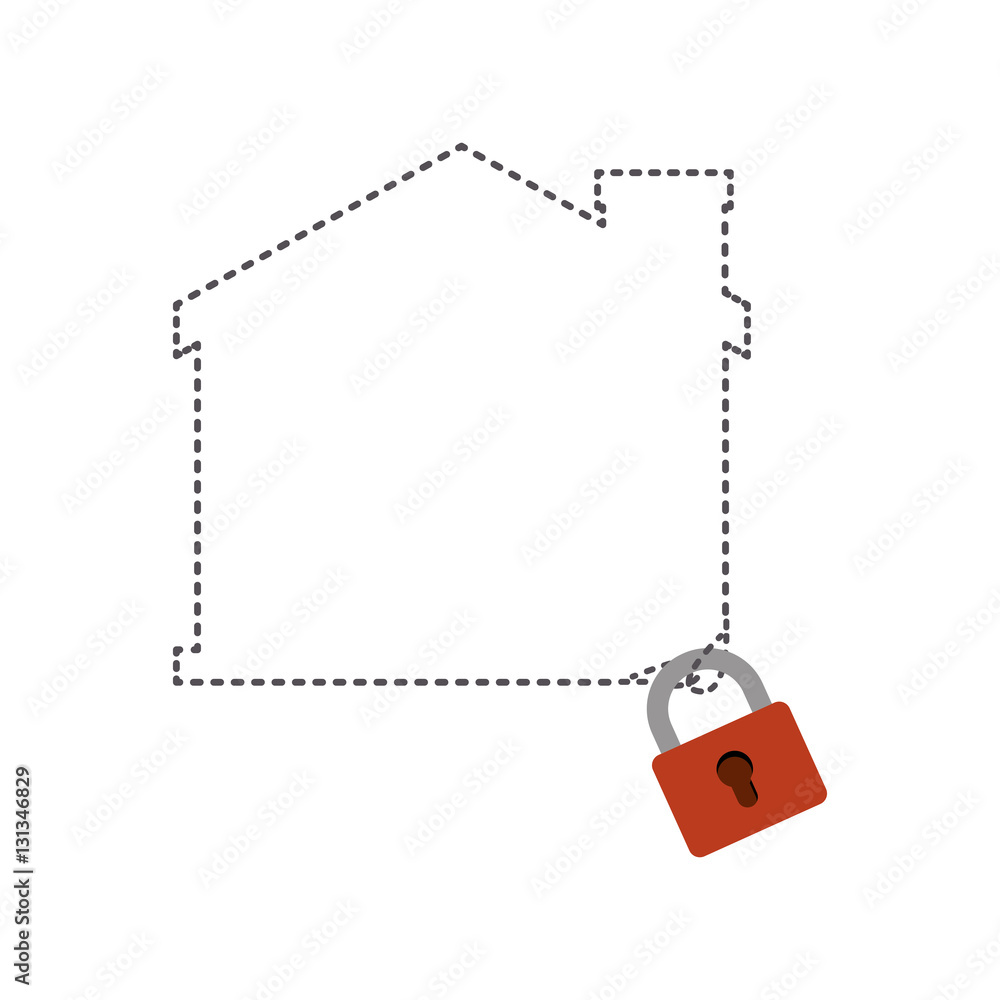 House and padlock icon. Insurance security protection and safety theme. Isolated design. Vector illustration House and padlock icon. Insurance security protection and safety theme. Isolated design. Vector illustration