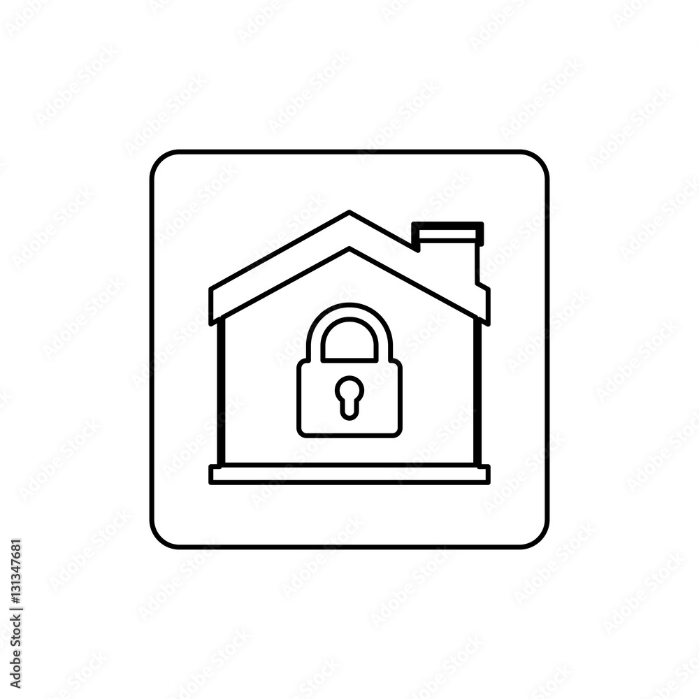House and padlock icon. Insurance security protection and safety theme. Isolated design. Vector illustration House and padlock icon. Insurance security protection and safety theme. Isolated design. Vector illustration