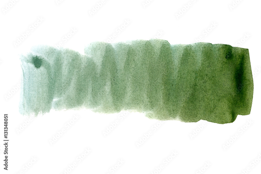 Fototapeta premium Green background. The gradient transition of color from rich green to light green. Design elements. Painting. Grunge colorful background on watercolor paper.