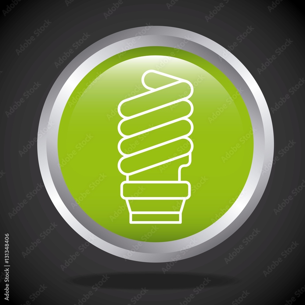 button with green bulb light icon over black background. colorful design. vector illustration button with green bulb light icon over black background. colorful design. vector illustration