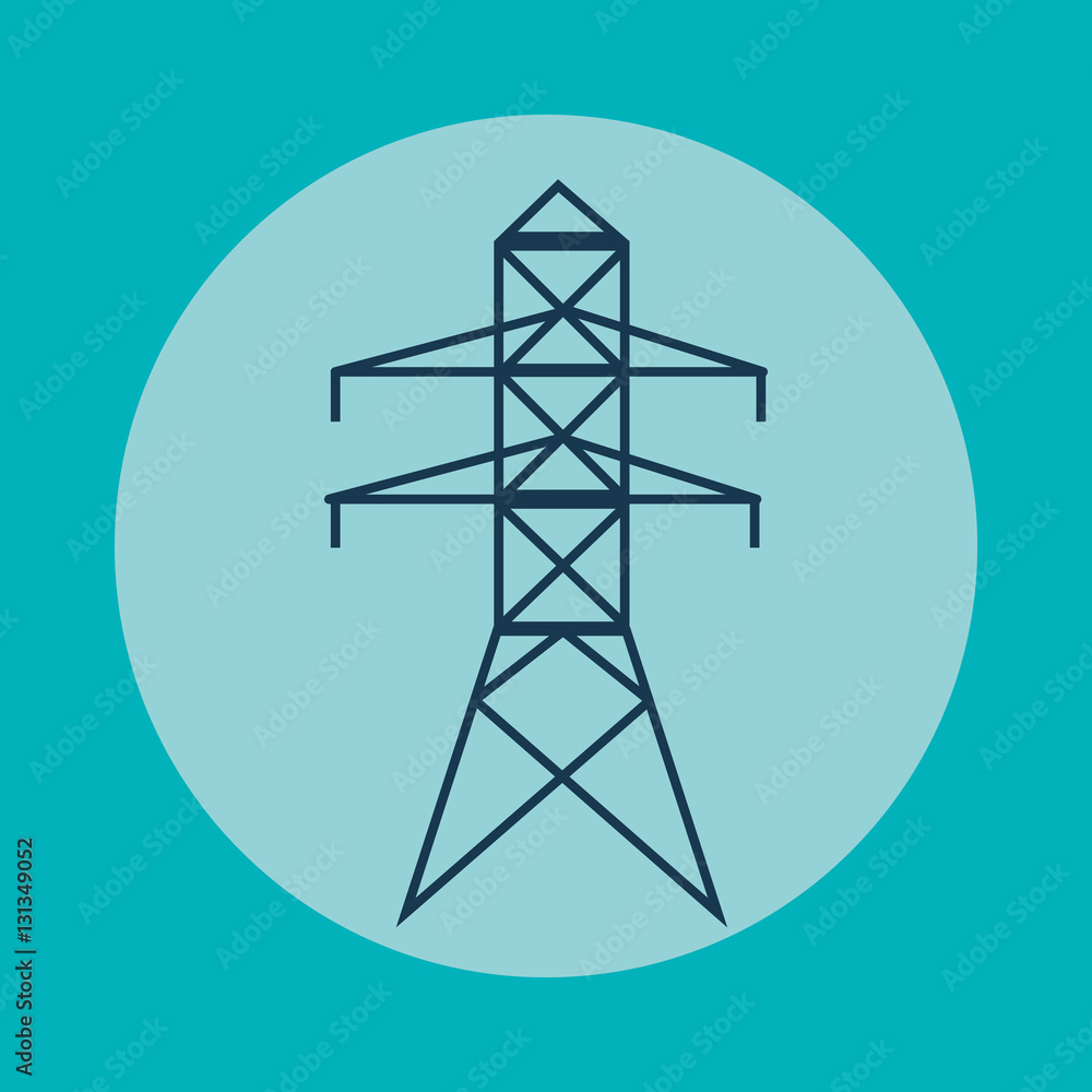 Energy tower icon. Ecology renewable and conservation theme. Colorful design. Vector illustration Energy tower icon. Ecology renewable and conservation theme. Colorful design. Vector illustration