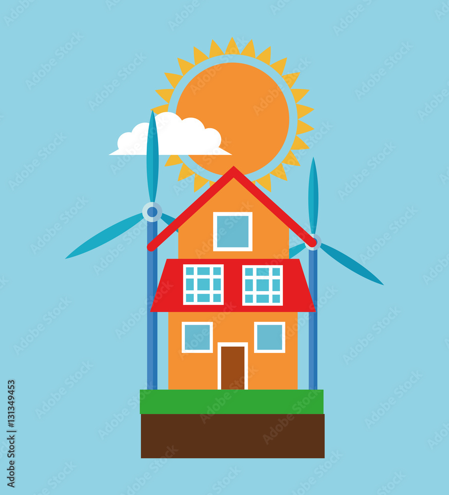 House icon. Ecology renewable and conservation theme. Colorful design. Vector illustration House icon. Ecology renewable and conservation theme. Colorful design. Vector illustration