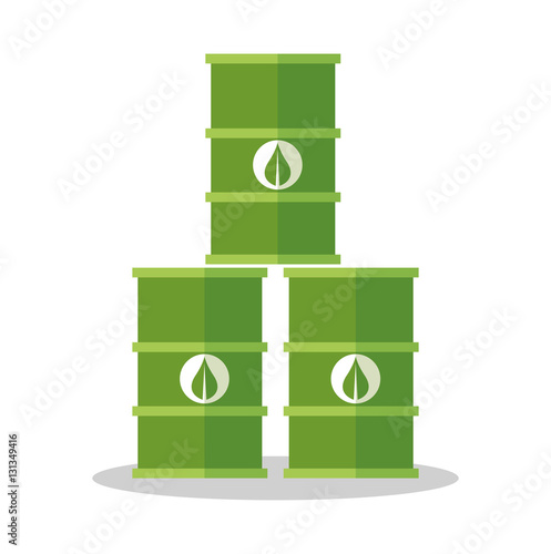 Bio fuel barrel icon. Ecology renewable and conservation theme. Colorful design. Vector illustration