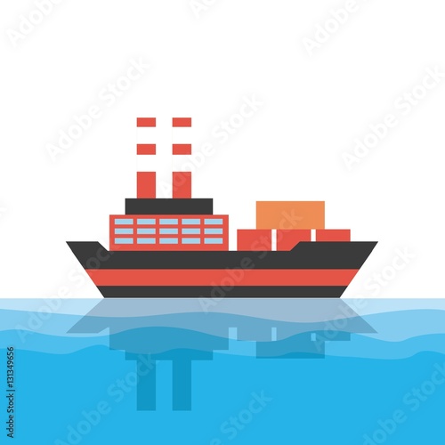 cargo ship icon. colorful design. vector illustration
