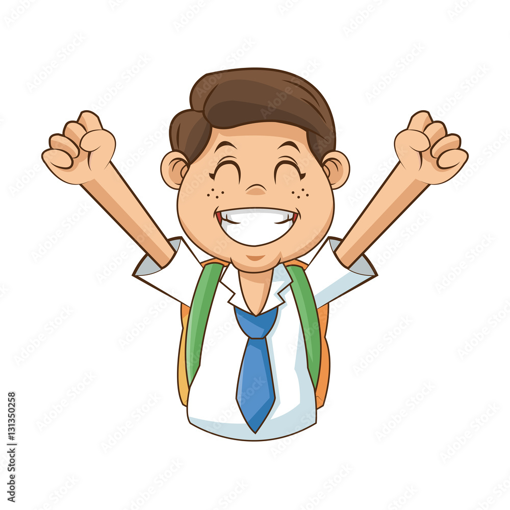 School boy icon. Kid childhood little and people theme. Isolated design. Vector illustration School boy icon. Kid childhood little and people theme. Isolated design. Vector illustration