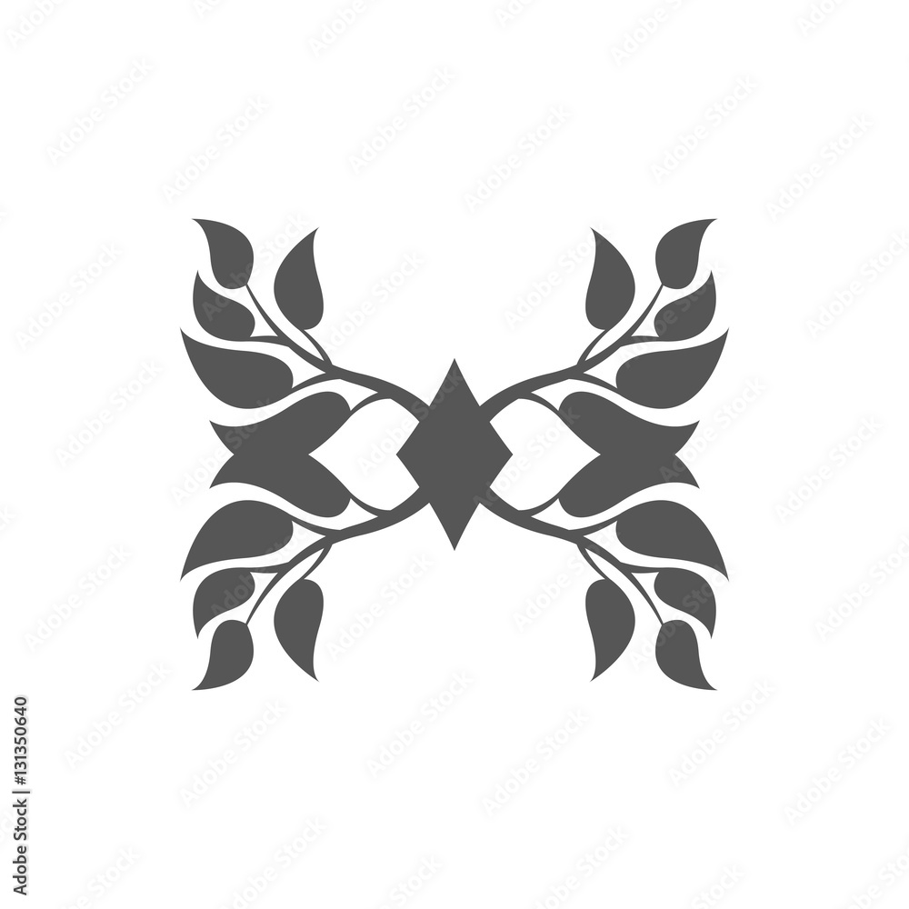 Abstract foliate element. Deciduous ornament. Pattern. Abstract foliate element. Deciduous ornament. Pattern.
