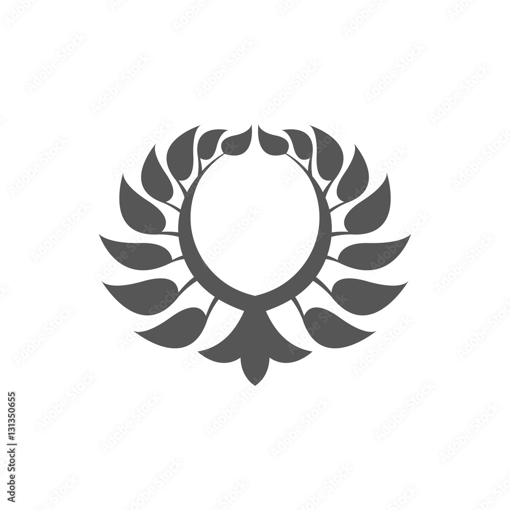 Obraz premium Abstract foliate element. Deciduous ornament. Pattern.