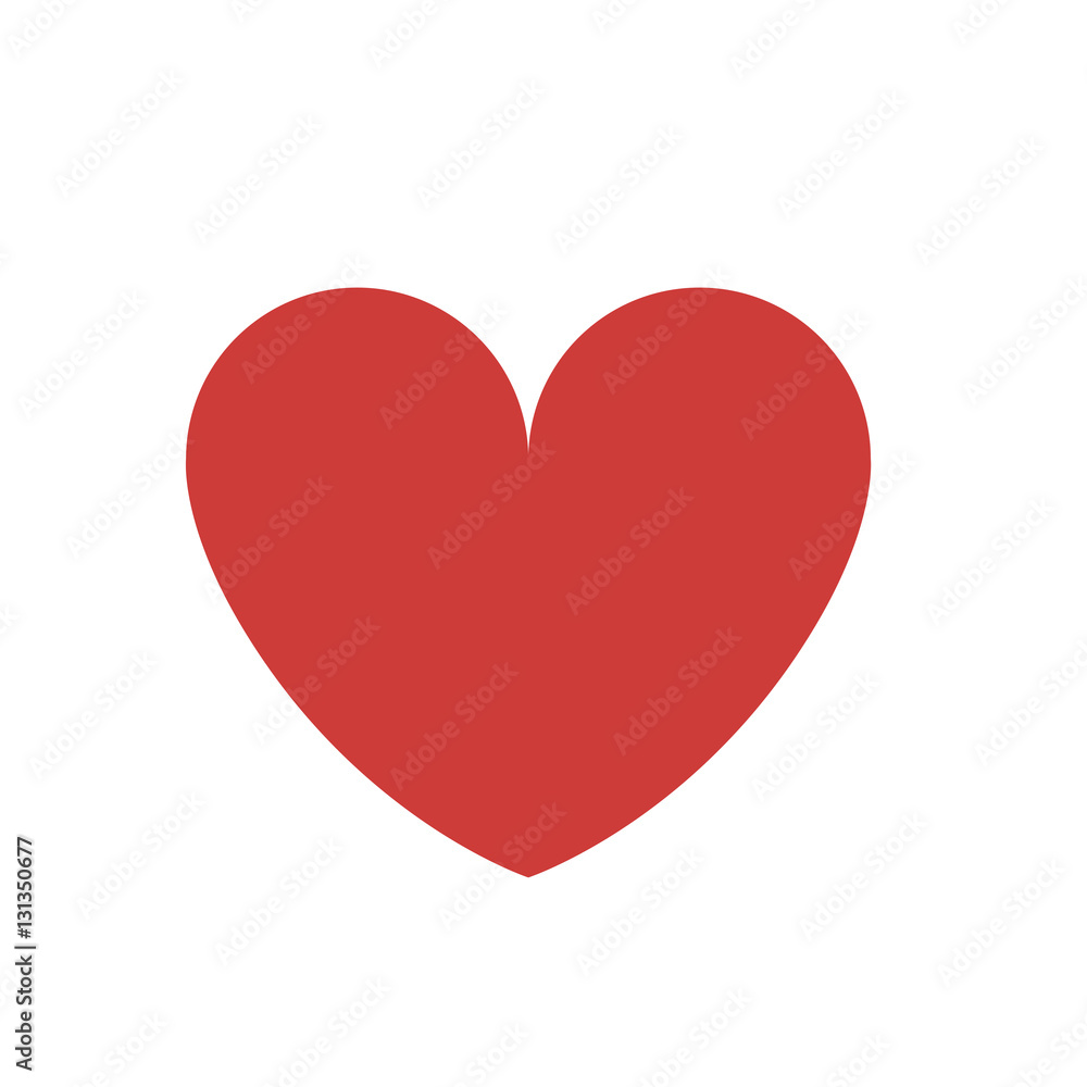Red heart icon. Shape love passion romantic and health theme. Isolated design. Vector illustration