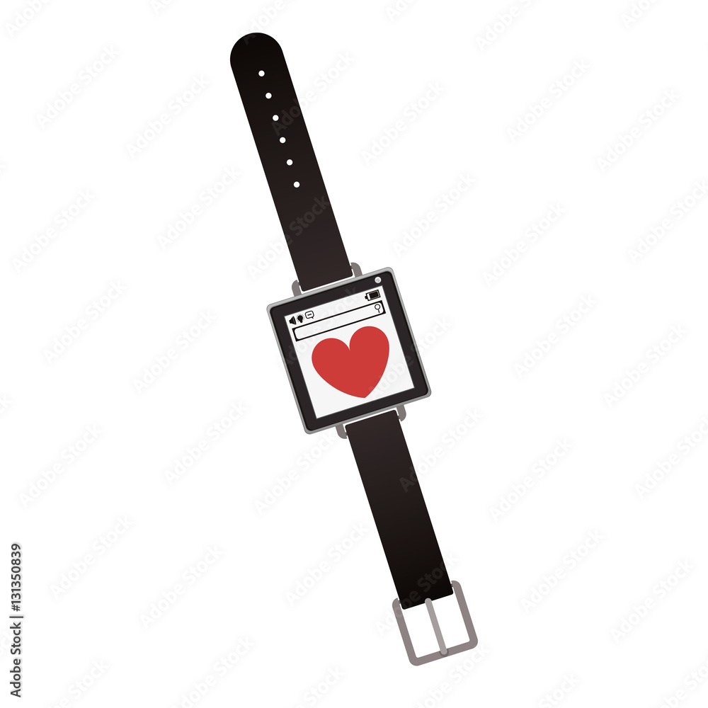Smart watch icon. App media wearable technology and gadget theme. Isolated design. Vector illustration Smart watch icon. App media wearable technology and gadget theme. Isolated design. Vector illustration