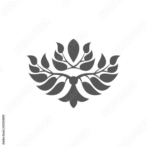 Abstract foliate element.  Deciduous ornament. Pattern.