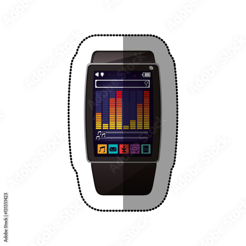 Smart watch icon. App media wearable technology and gadget theme. Isolated design. Vector illustration