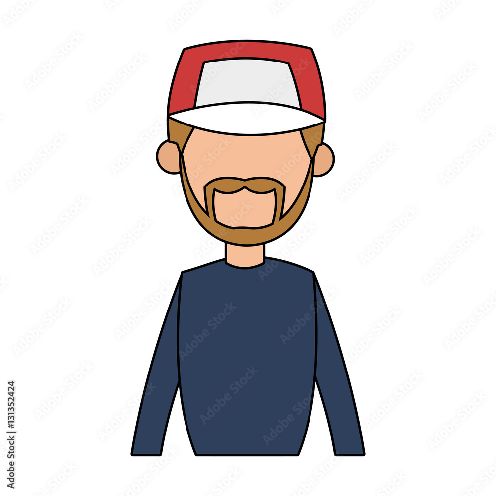 Man icon. Male avatar person people and human theme. Isolated design. Vector illustration