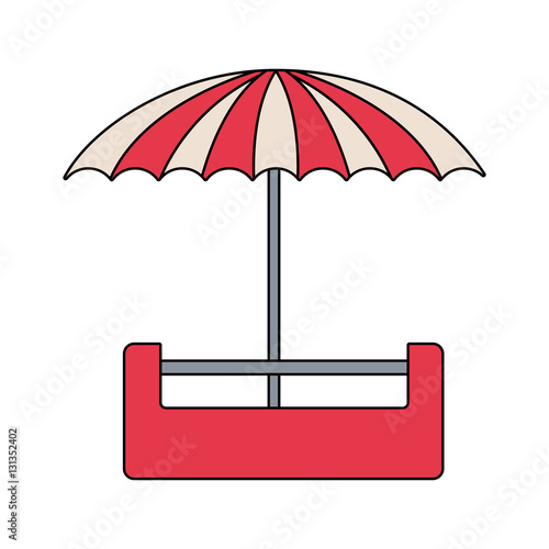 Umbrella icon. Weather rain protection and season theme. Isolated design. Vector illustration