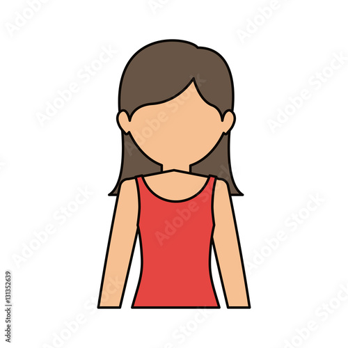 Woman icon. Girl female avatar person people and human theme. Isolated design. Vector illustration