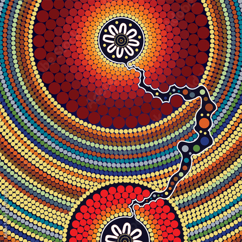Aboriginal art vector painting.