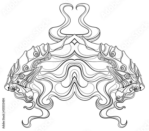 Fototapeta Naklejka Na Ścianę i Meble -  lion drawn in the Chinese style