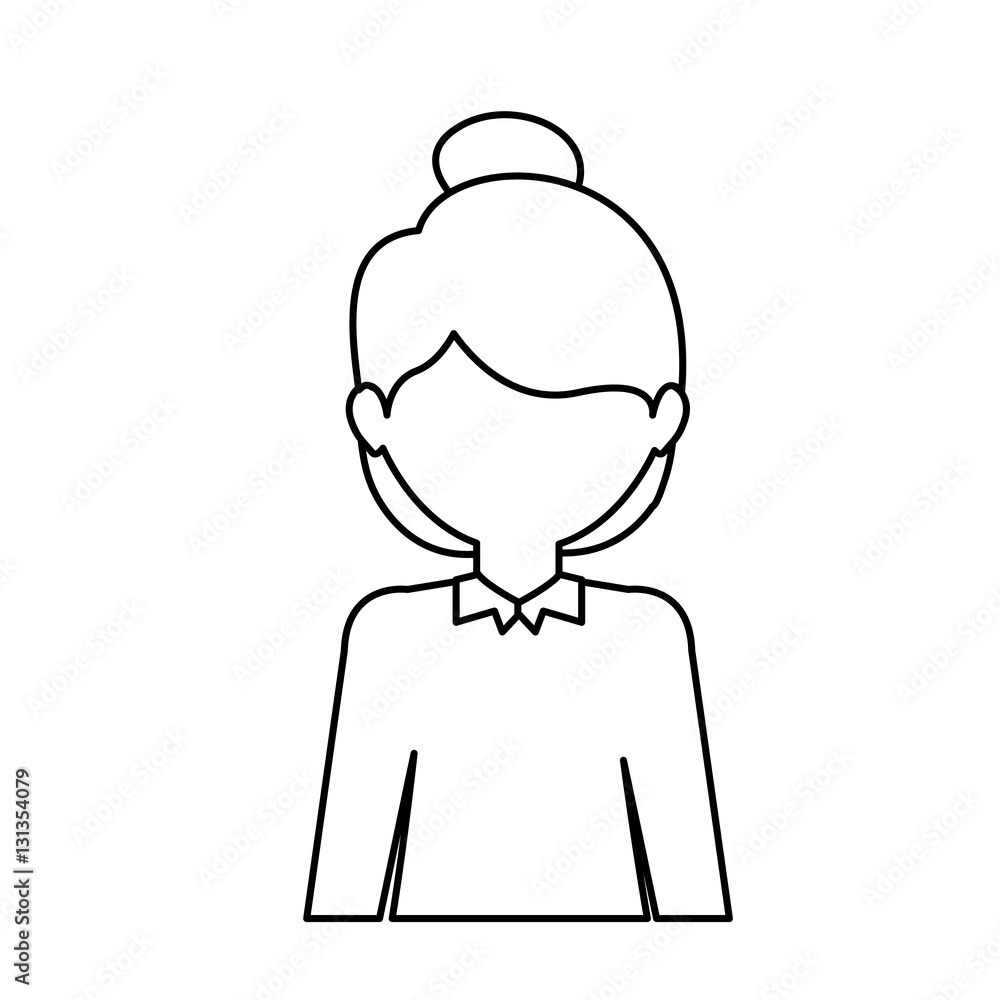 Woman icon. Girl female avatar person people and human theme. Isolated design. Vector illustration