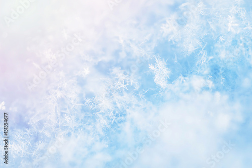 Macro image of snowflakes.