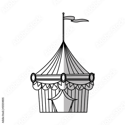 Tent icon. Carnival fair circus entertainment and festival theme. Isolated design. Vector illustration